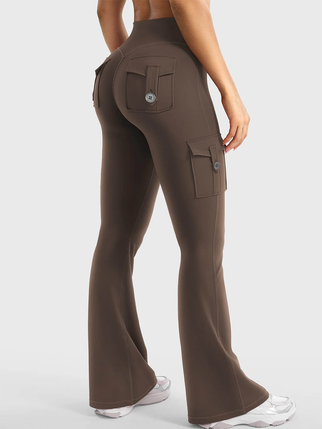 Coffee Flared Cargo Leggings